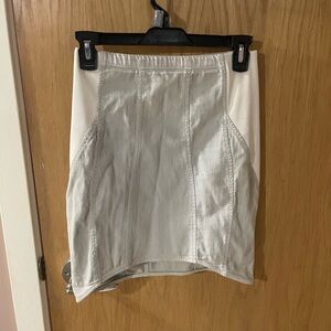 Helmut Lang Gray and Cream Bodycon Contemporary Mini Skirt